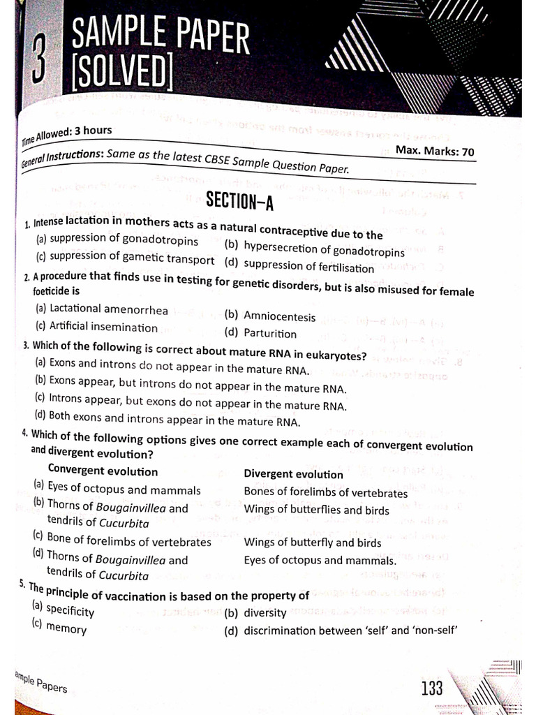 Sample Paper 3 | PDF