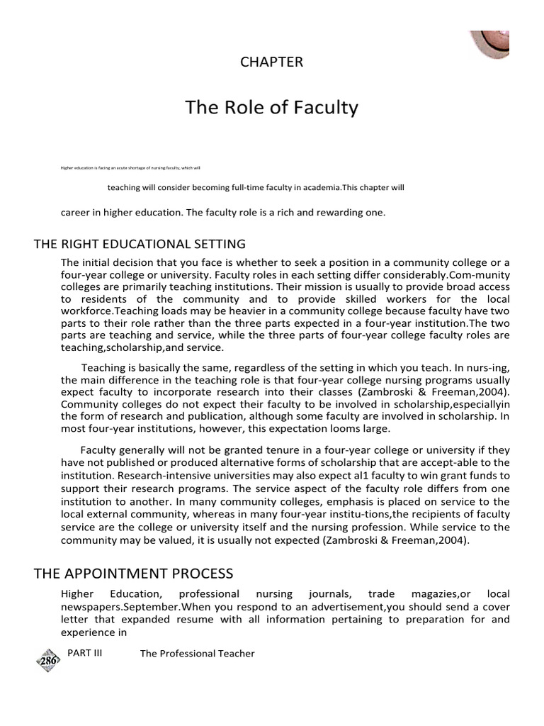 Nursing Faculty Roles and Responsibilities | PDF | Academia