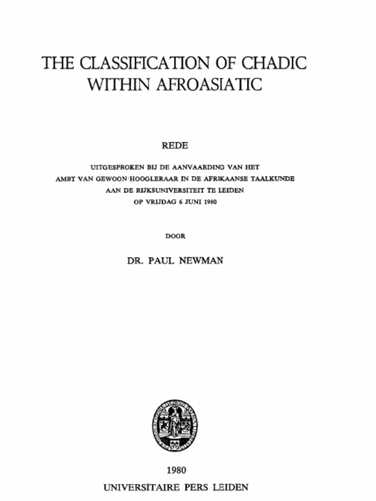 Classification Chad I C Afro Asiatic | PDF