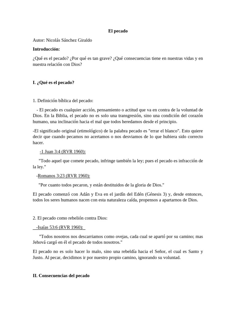 El Pecado 09-11-2024 | PDF | Pecado | Creencia religiosa y doctrina