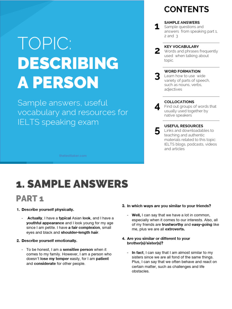 Describing-a-Person-IELTS-Speaking-Topic-PDF | PDF | Sweater | Clothing