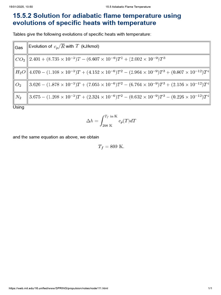 Adiabatic Flame Temperature | PDF