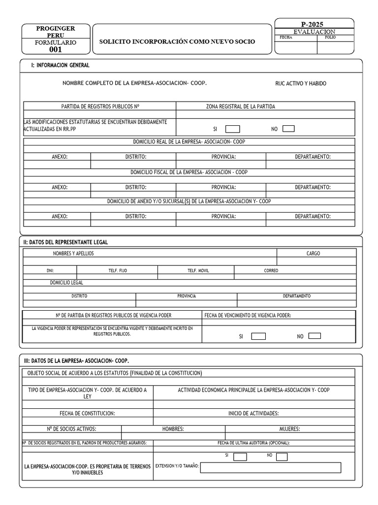 Formulario de Nuevos Socios 2025 Ok | PDF | Gobierno