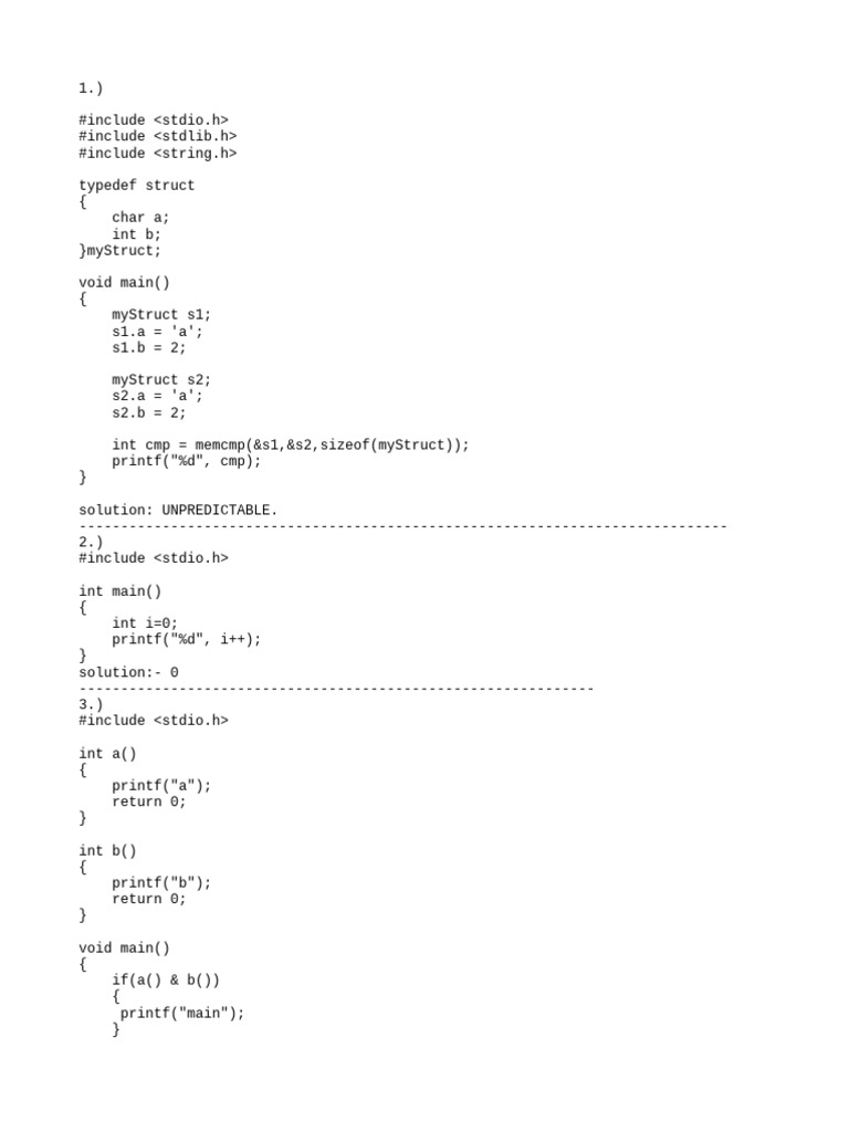 C Programming Code Solutions and Explanations | PDF | Pointer (Computer ...
