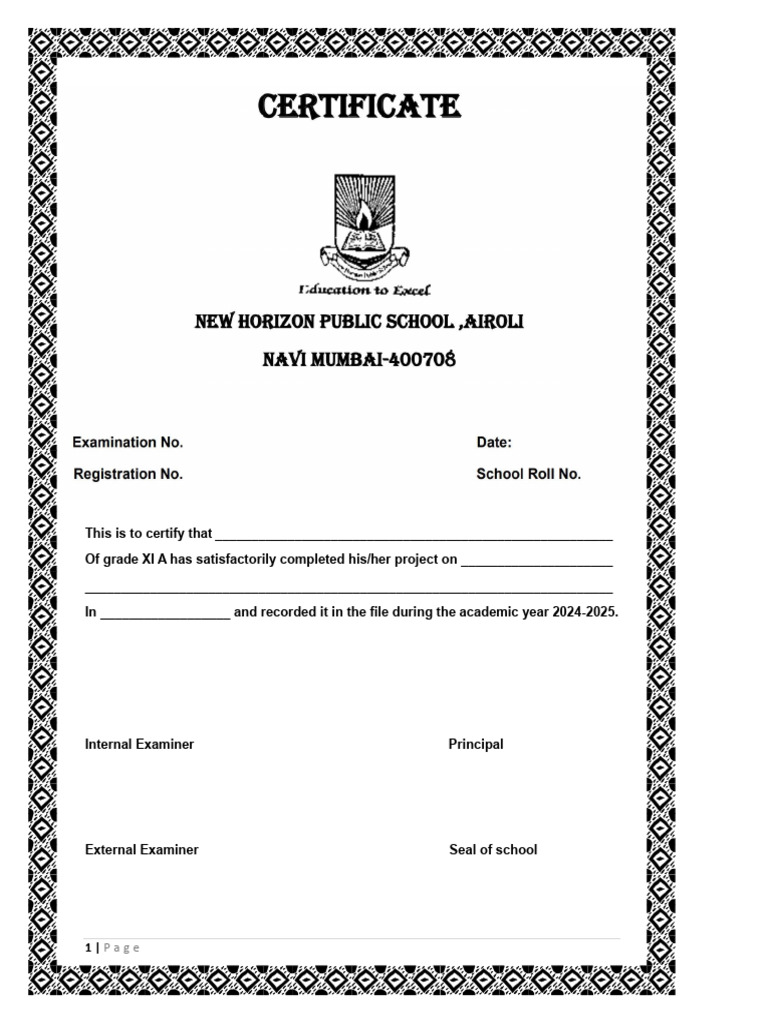 Certificate of Bio Project | PDF