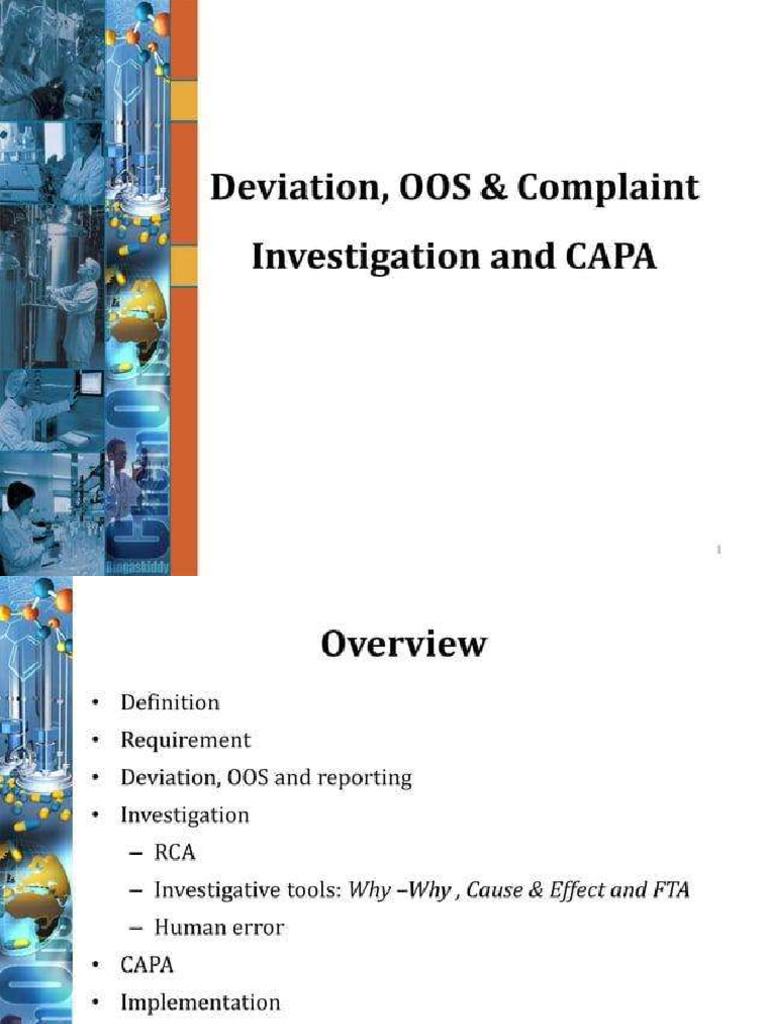 Deviation OOS Compliant Investigation and CAPA 1728568431 | PDF