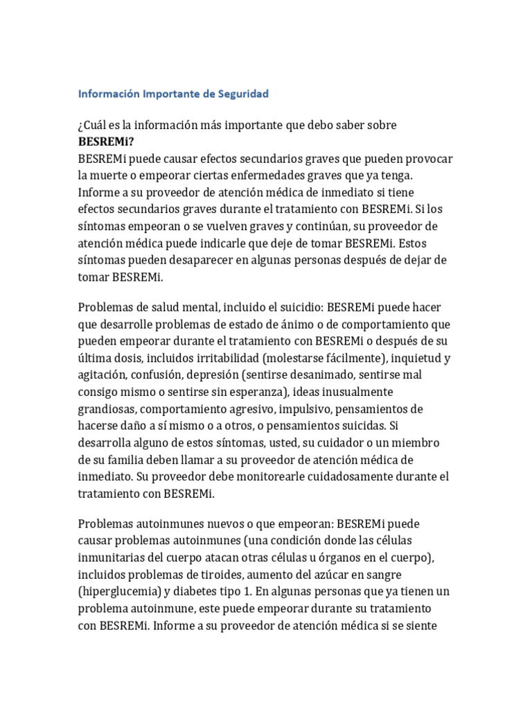 Riesgos y Efectos Secundarios de BESREMi | PDF | Corazón | El embarazo