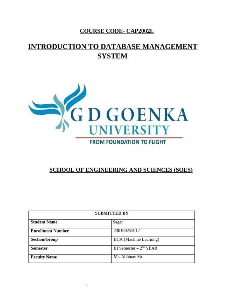 Database Management System Course Lab | PDF | Relational Model ...