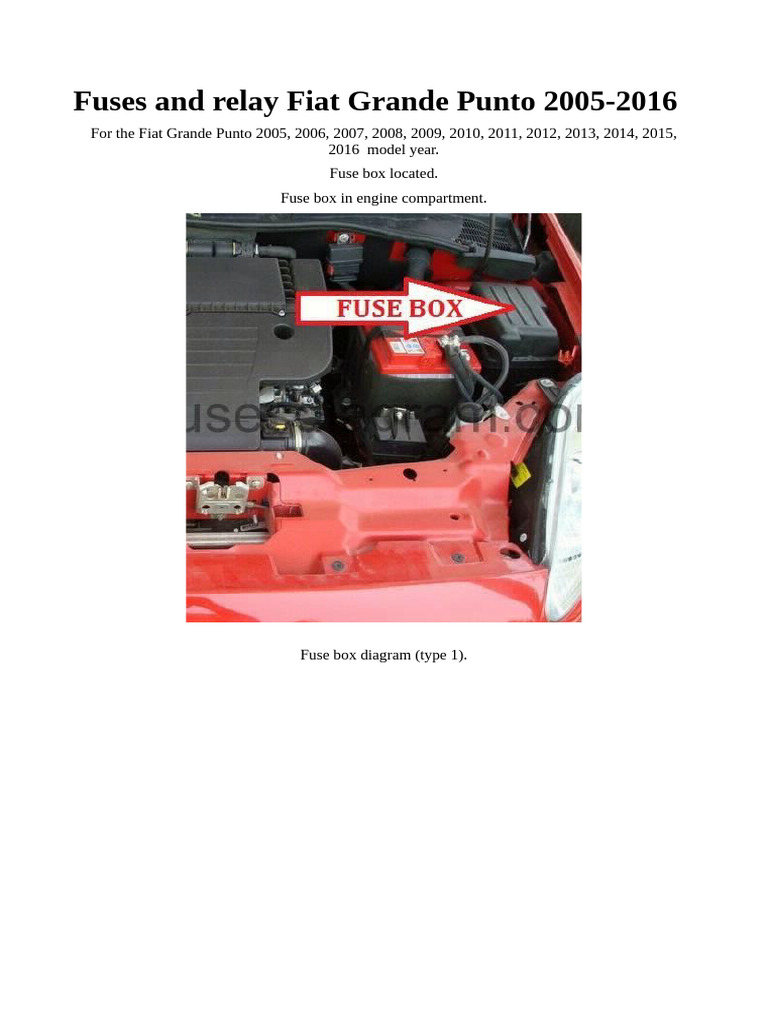 fiat punto cigarette lighter fuse Fiat Grande Punto Fuse Box Guide | PDF | Headlamp