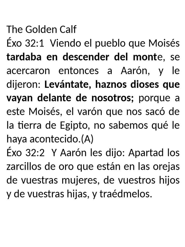 El Becerro Exodo 32 Pdf Moisés Pecado