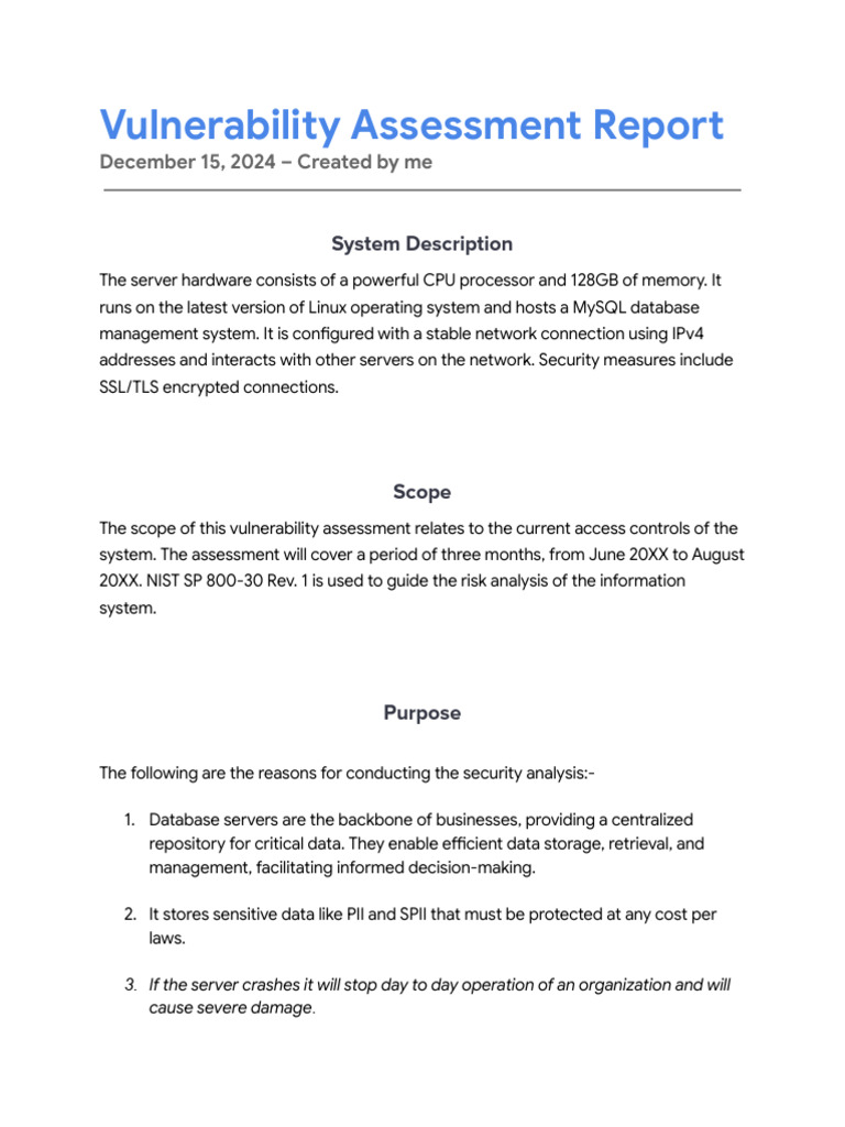 IT Vulnerability Assessment Overview | PDF | Computer Security | Security