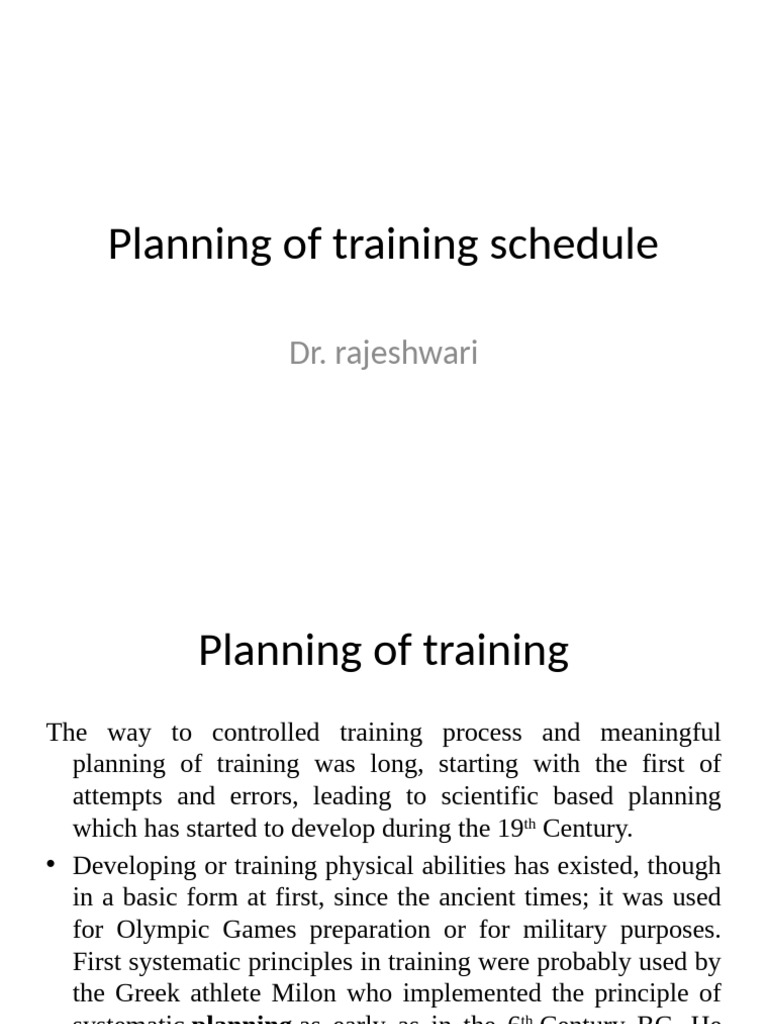 Training Schedule Planning Guide | PDF