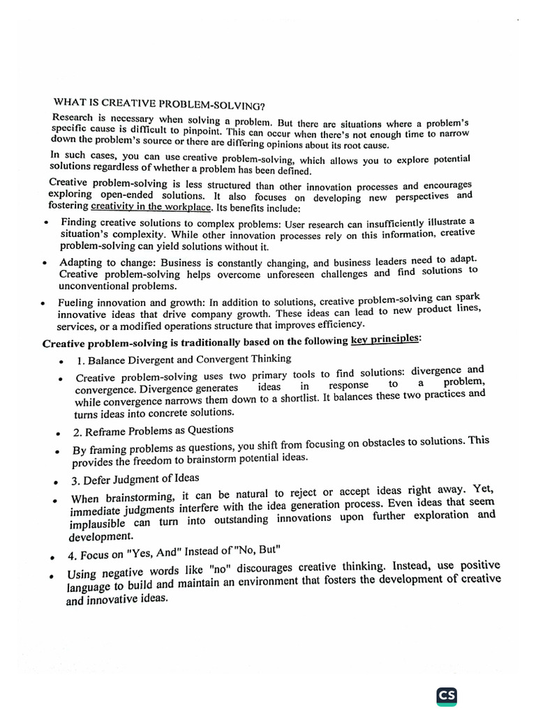 What Is Creative Problem Solving | PDF