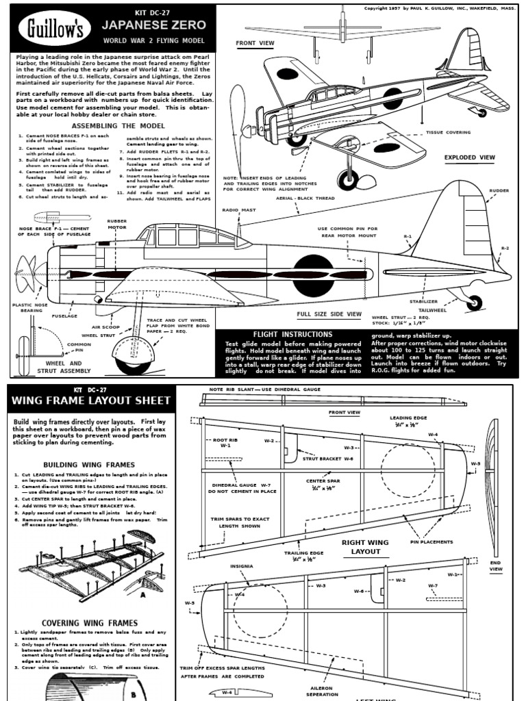 Japanese Zero Oz12841 | PDF | Spar (Aeronautics) | Aerospace