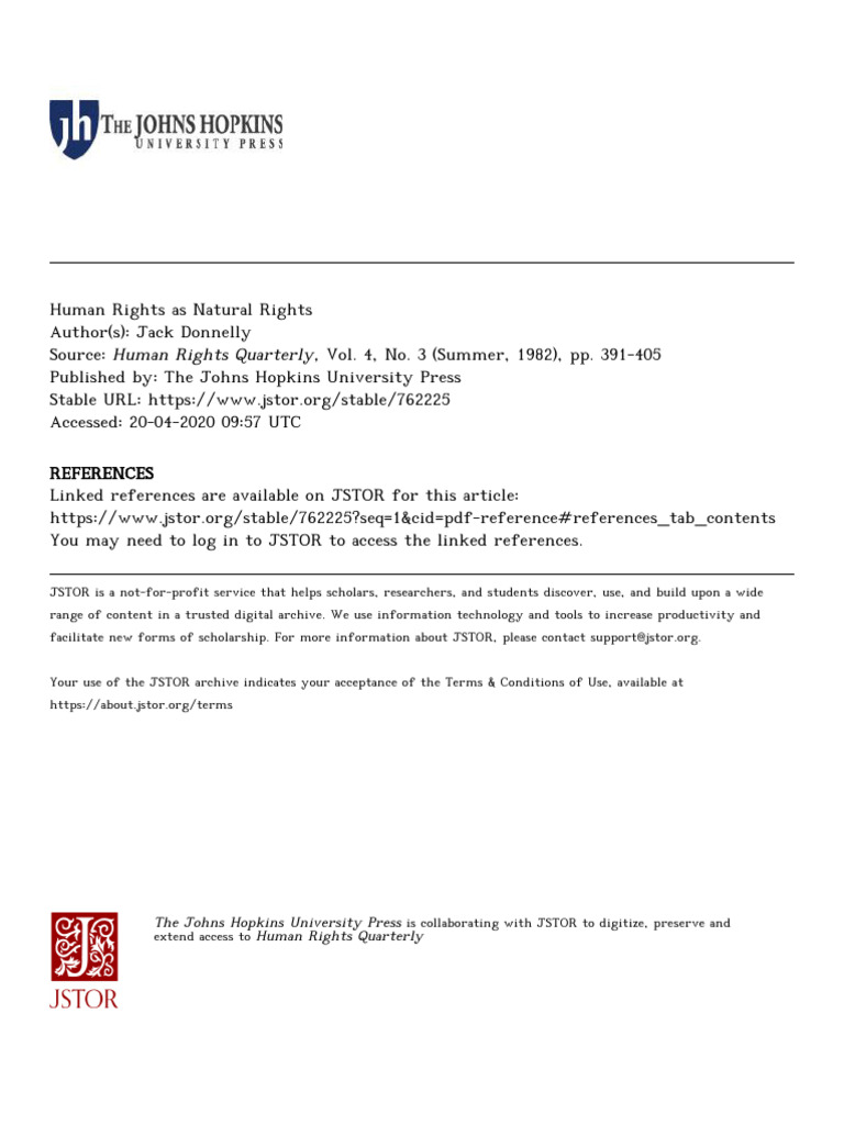 Human Rights As Natural Rights | PDF | Human Rights | Justice