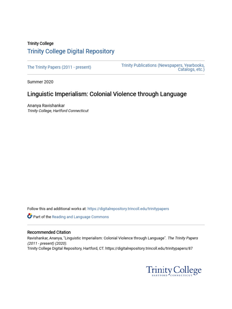 Linguistic Imperialism Explored | PDF | Colonialism