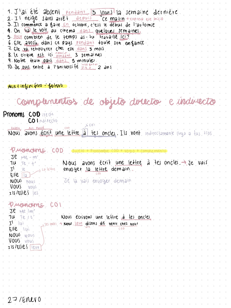 Complementos de Objeto Directo e Indirecto | PDF