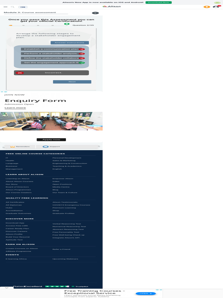 Alison Course Assessment Guide | PDF | Educational Technology