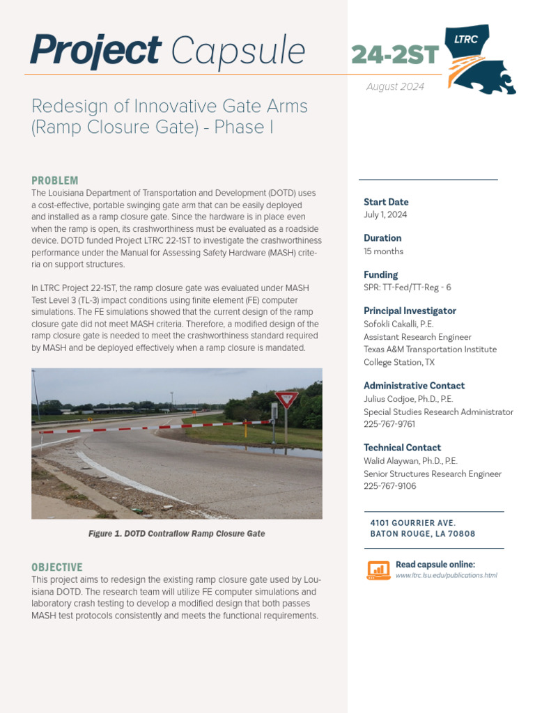 Capsule 24 2ST Redesign of Innovative Gate Arms (Ramp Closure Gate ...