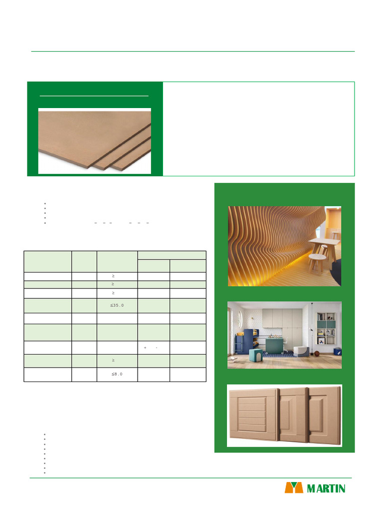 Ficha Tecnica MDF Natural Co | PDF | Materiales | Madera