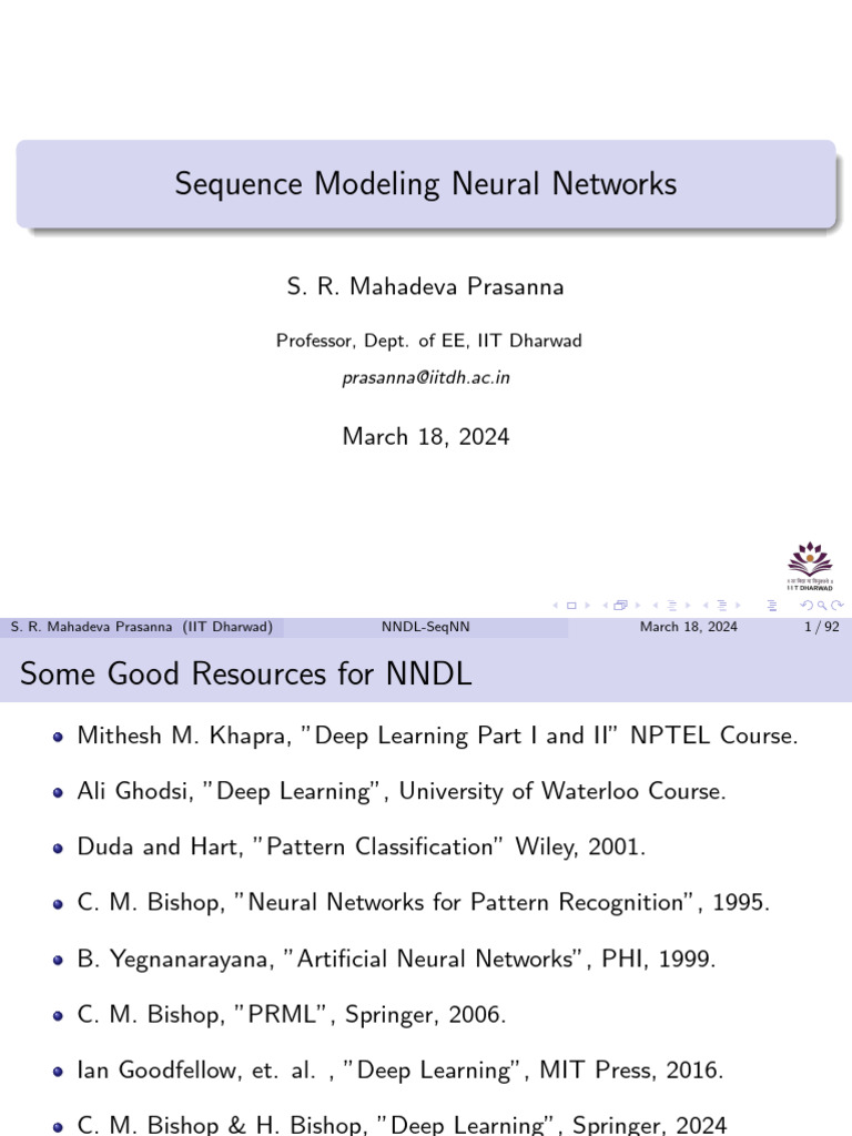 Sequence Modeling with RNNs | PDF | Speech Recognition | Deep Learning