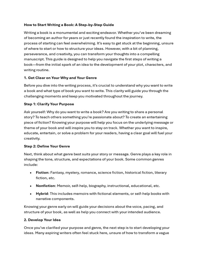 How to Start Writing a Book | PDF | Narrative | Books