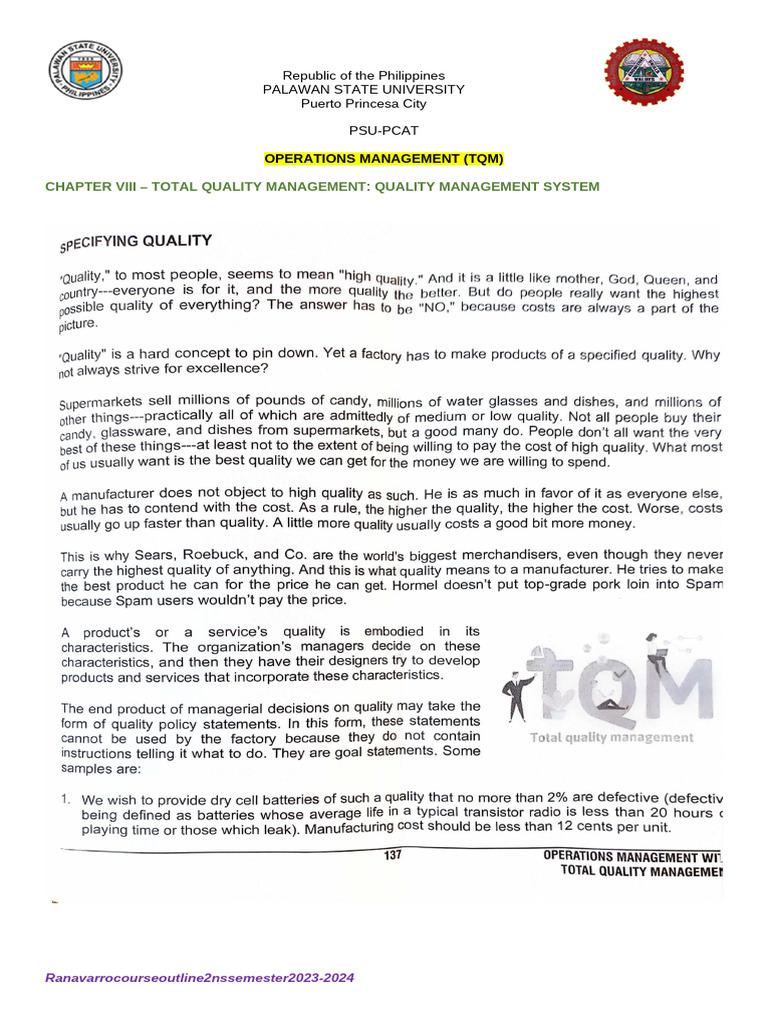 Operations Management Chapter 8 Pdf