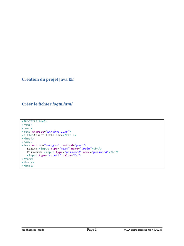 Création d'une application client Java EE | PDF | Hypertexte ...