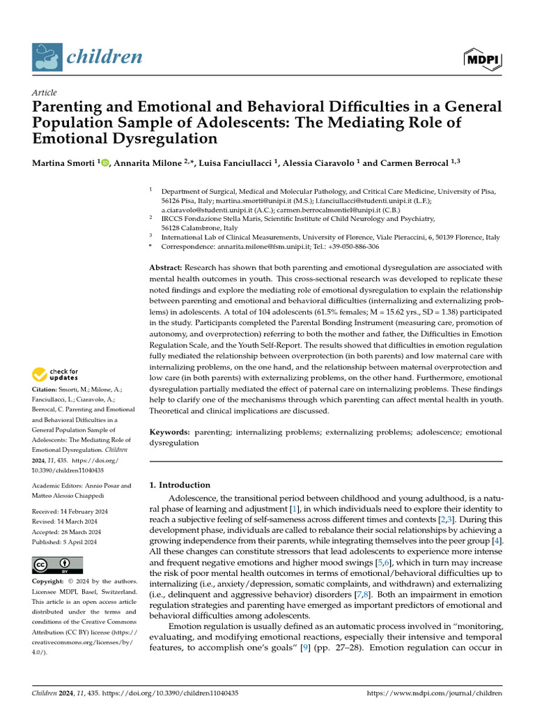Parenting's Impact on Adolescent Behavior | PDF | Parenting | Emotional ...