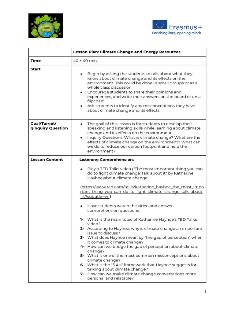 Climate Change and Energy Resources Plan 2 T Rkiye 1 | PDF | Climate ...