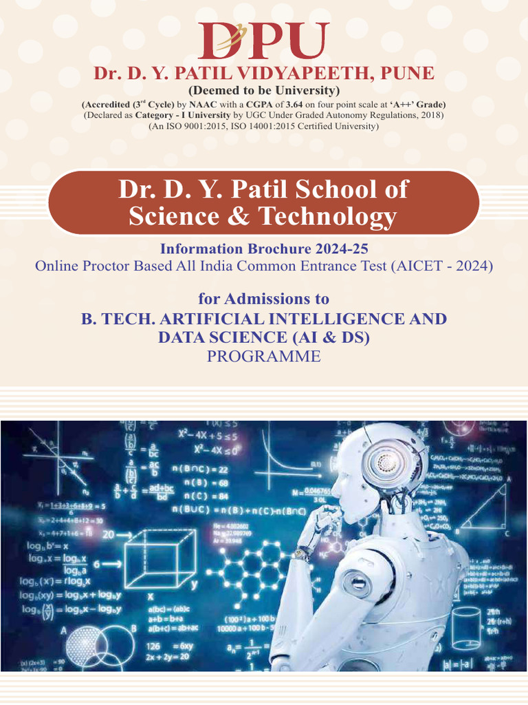 Dpu SST Btech Ai and Da Information Brochure | PDF | Artificial ...