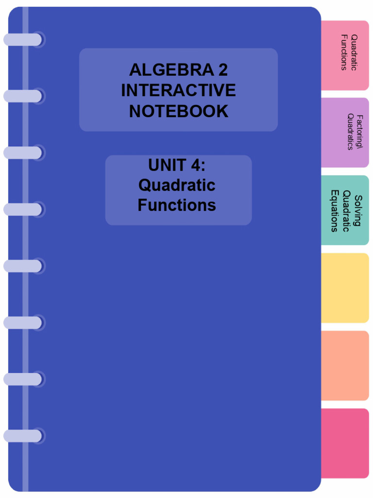 Algebra 2: Quadratic Functions Guide | PDF | Mathematics | Mathematical ...
