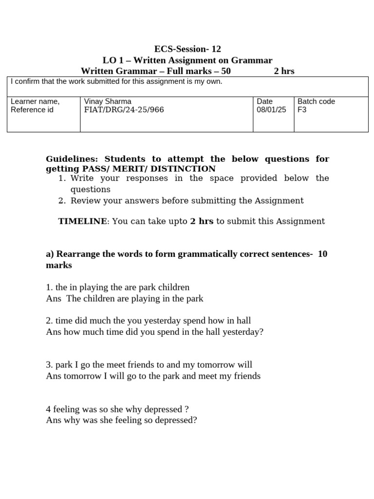 ECS-LO-1 Online-Written | PDF | Linguistics