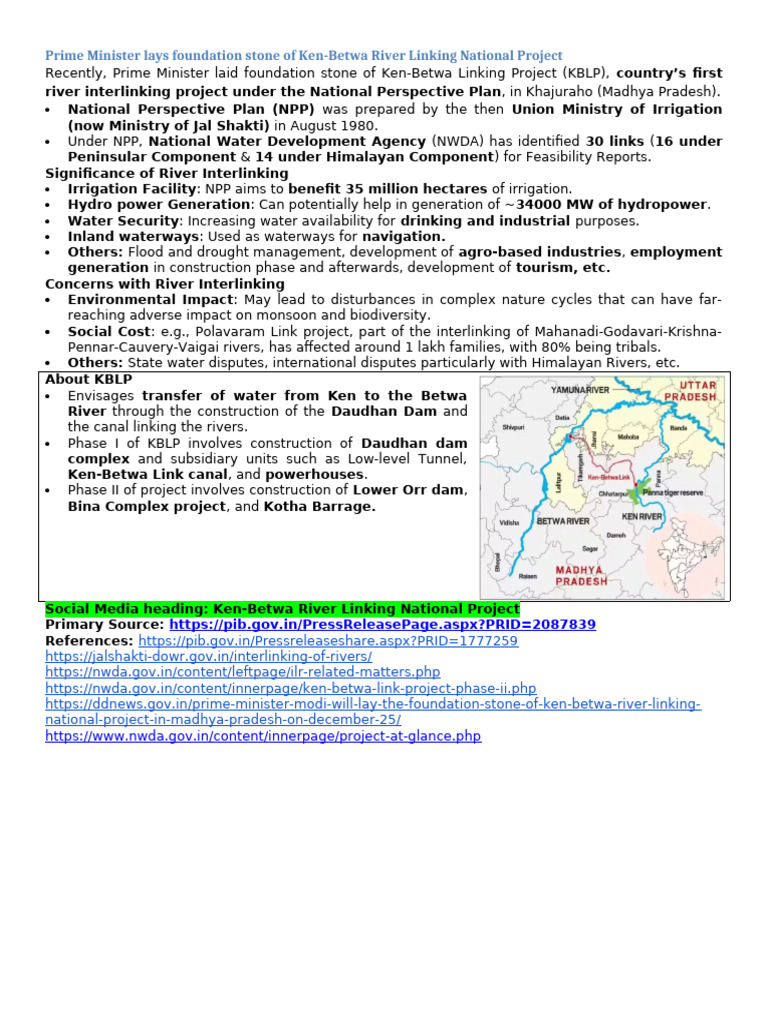 News Today (Dec 26, 2024) - River Interlinking | PDF | Physical ...