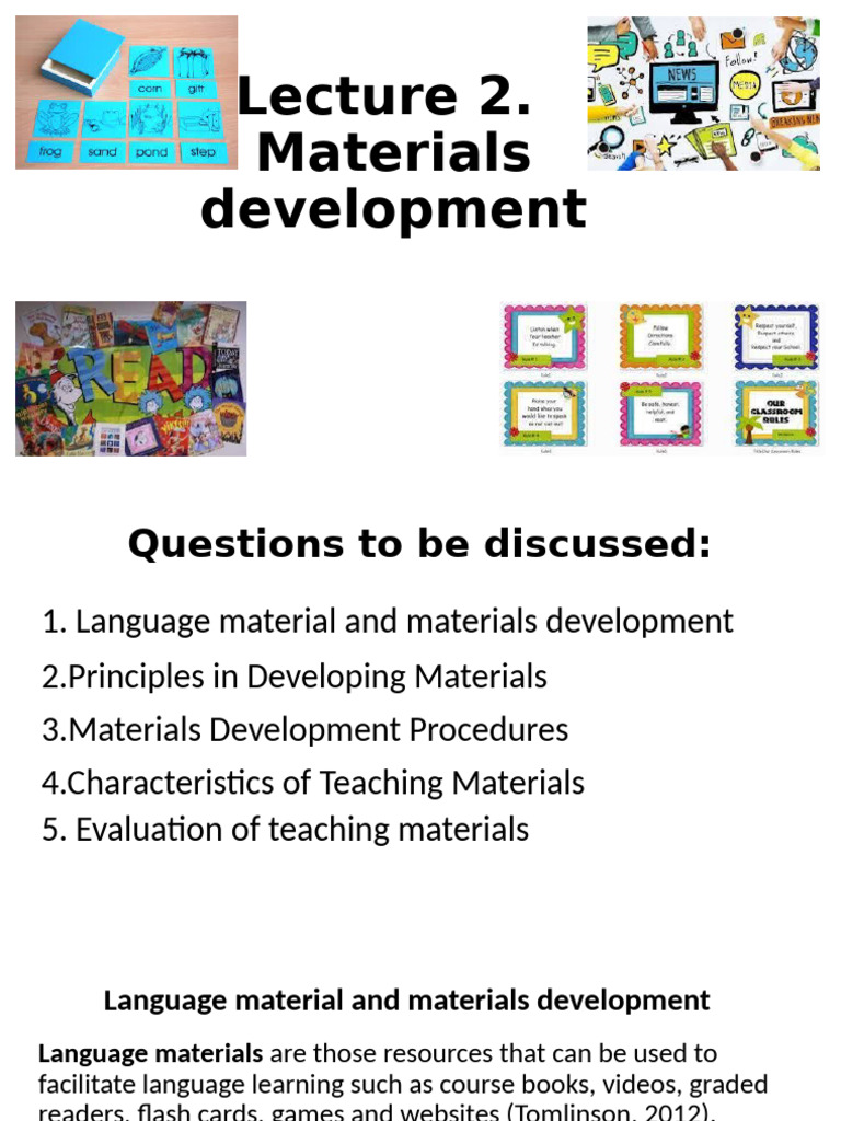 Lecture 2. Materials Development | PDF | Learning | Second Language ...