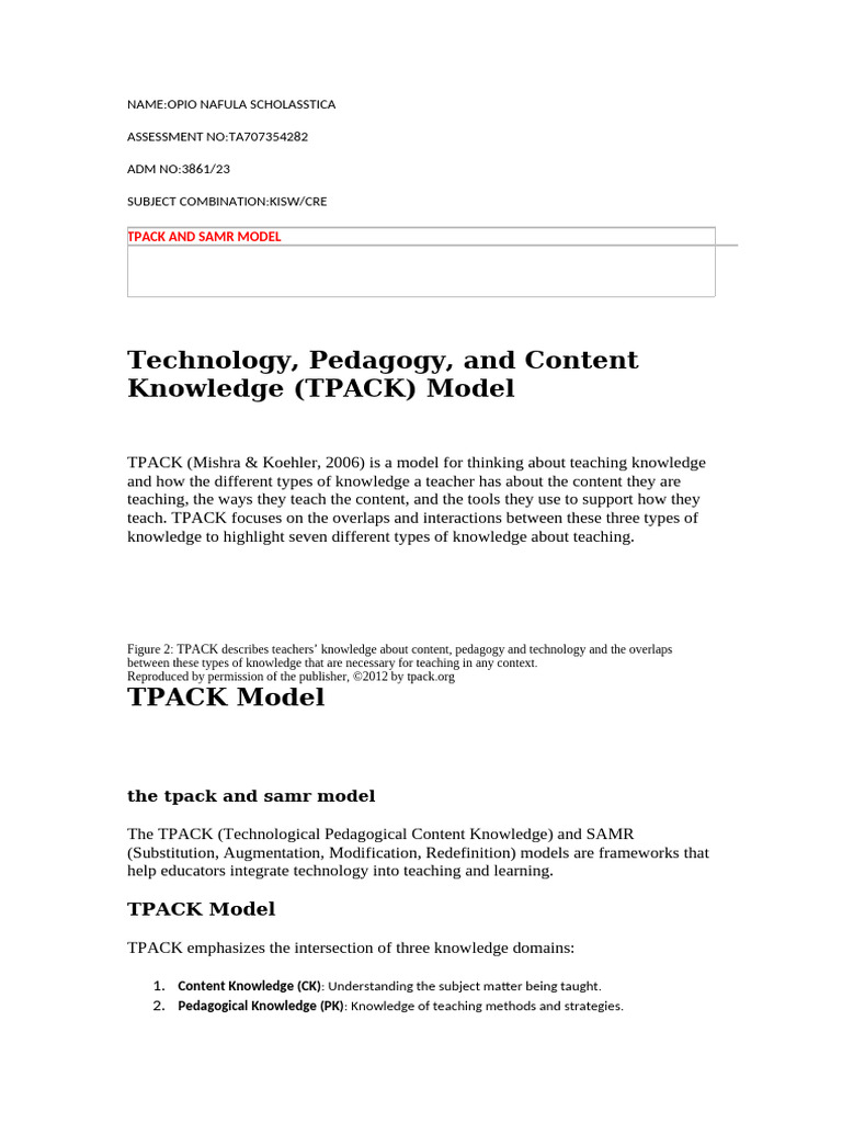 Ict Tpack Assignment | PDF | Information And Communications Technology ...