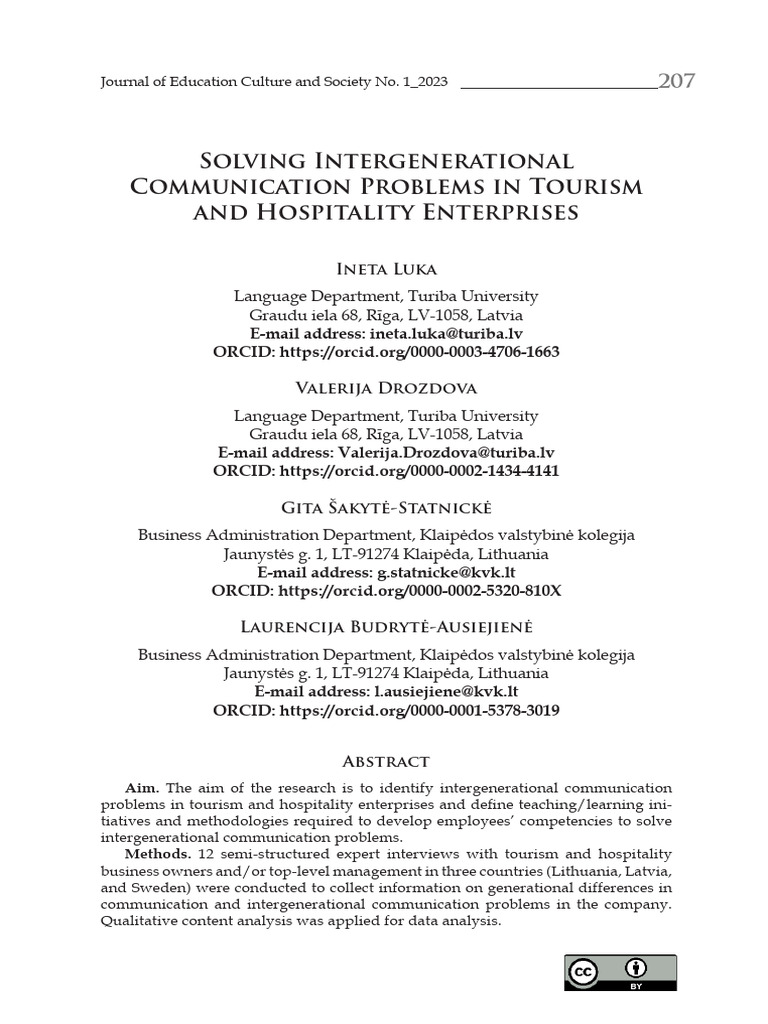Intergenerational Communication in Tourism | PDF | Learning | Millennials