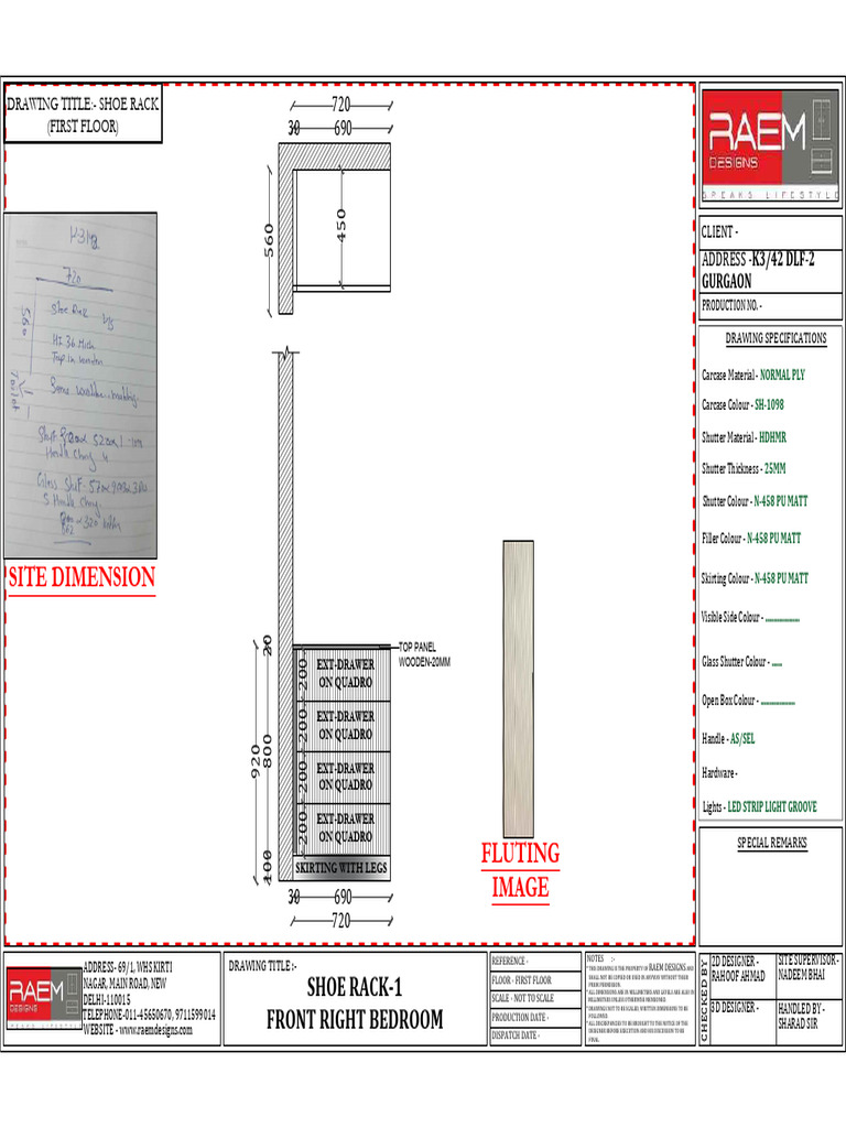 Custom Shoe Rack Design Specifications | PDF