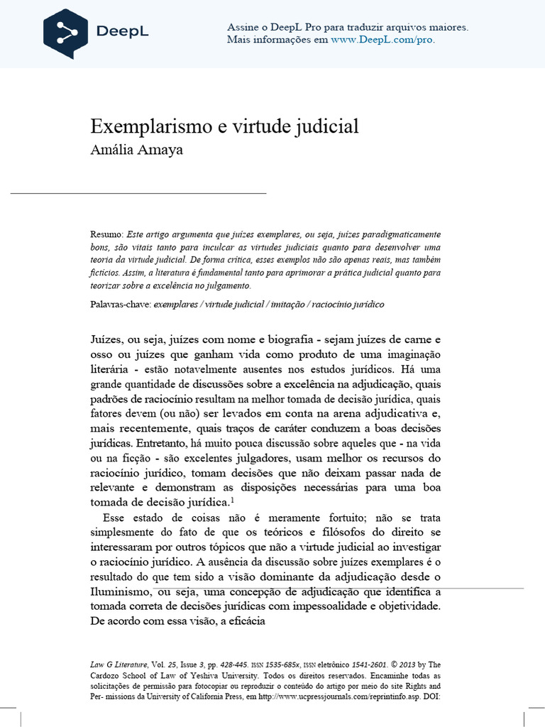 Exemplares e Virtude Judicial em Juízes | PDF | Virtude | Emoções
