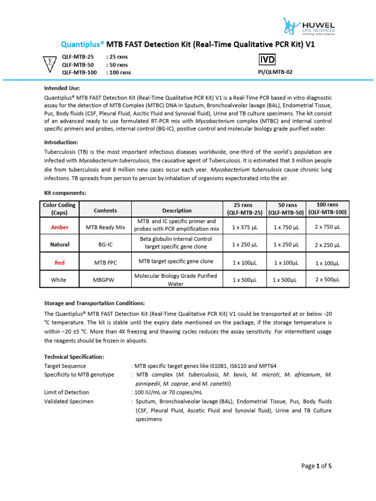 MTB Fast Detection Kit V2 | PDF | Polymerase Chain Reaction | Reverse ...