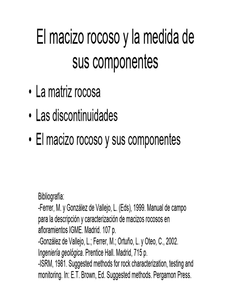 Caracterización del Macizo Rocoso | PDF | Roca (geología) | Falla ...