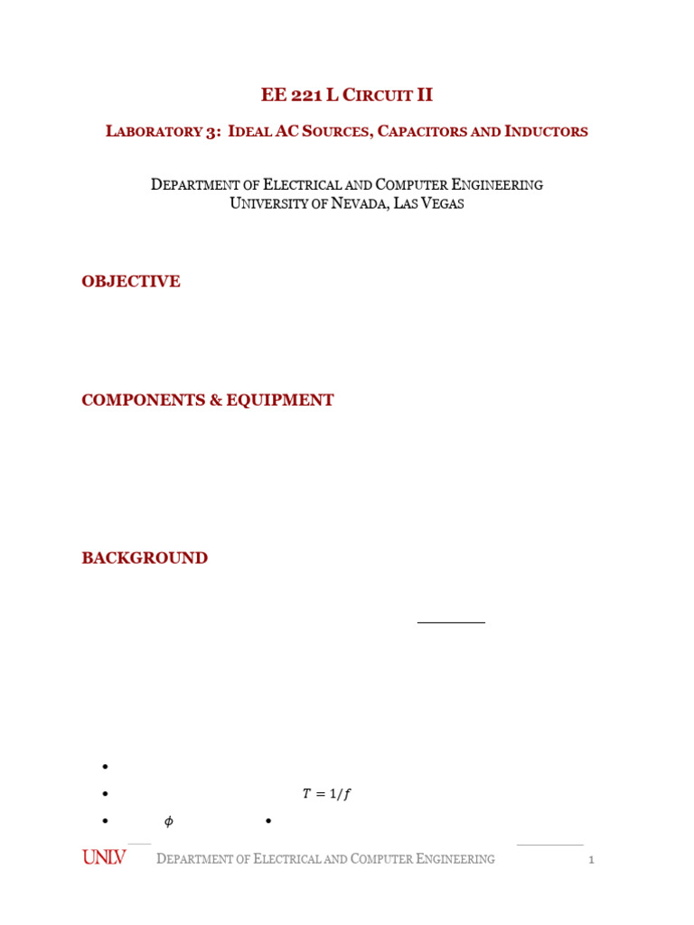 AC Circuit Lab: Capacitors & Inductors | PDF | Inductor | Electrical ...