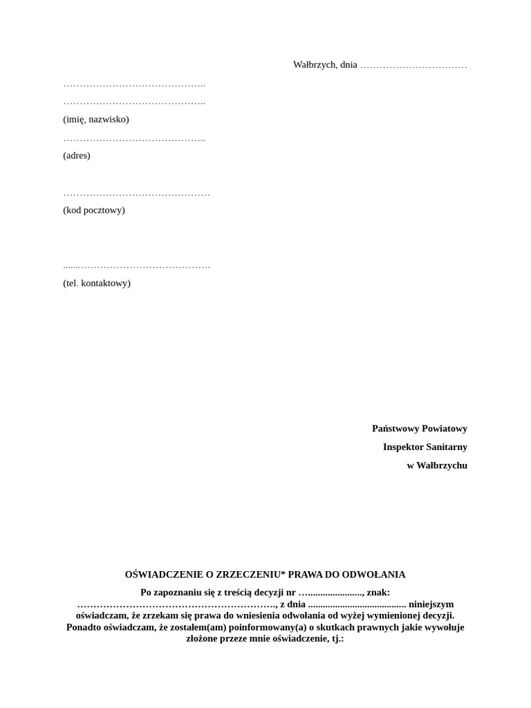 Revocation/Waiver Statement in Hindi | PDF