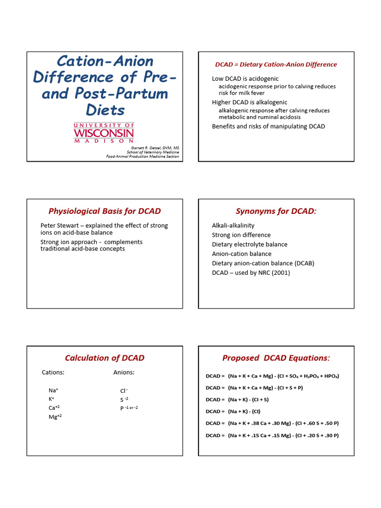 Managing DCAD for Dairy Health | PDF | Calcium | Sodium