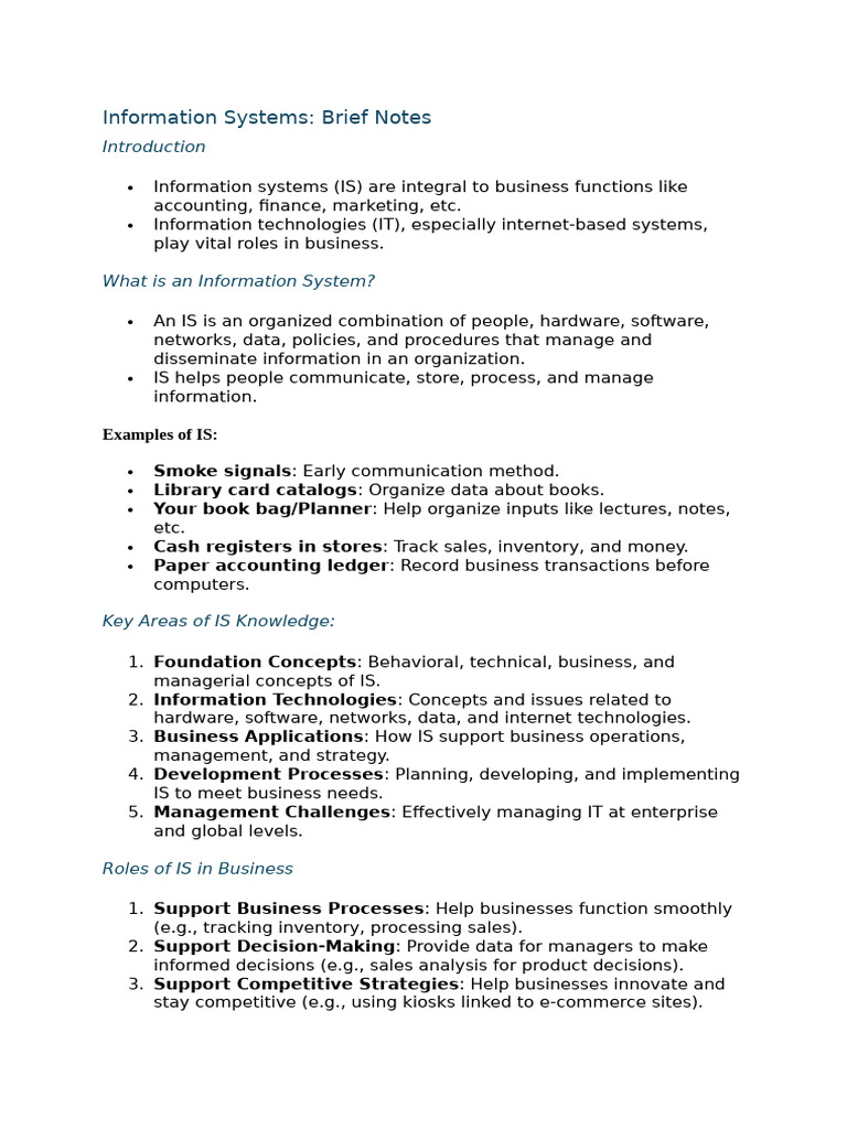 Business Information Systems Guide | PDF | Information | System