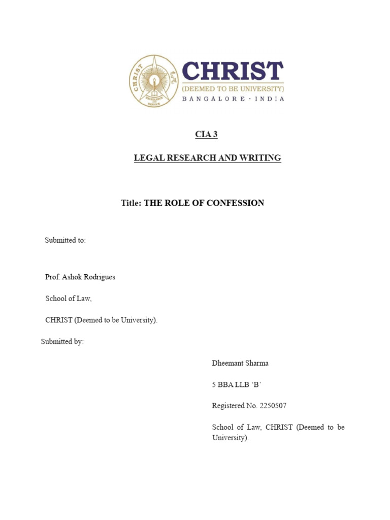 Dheemant Sharma- Draft Article copy | PDF | Confession (Law) | Miranda ...