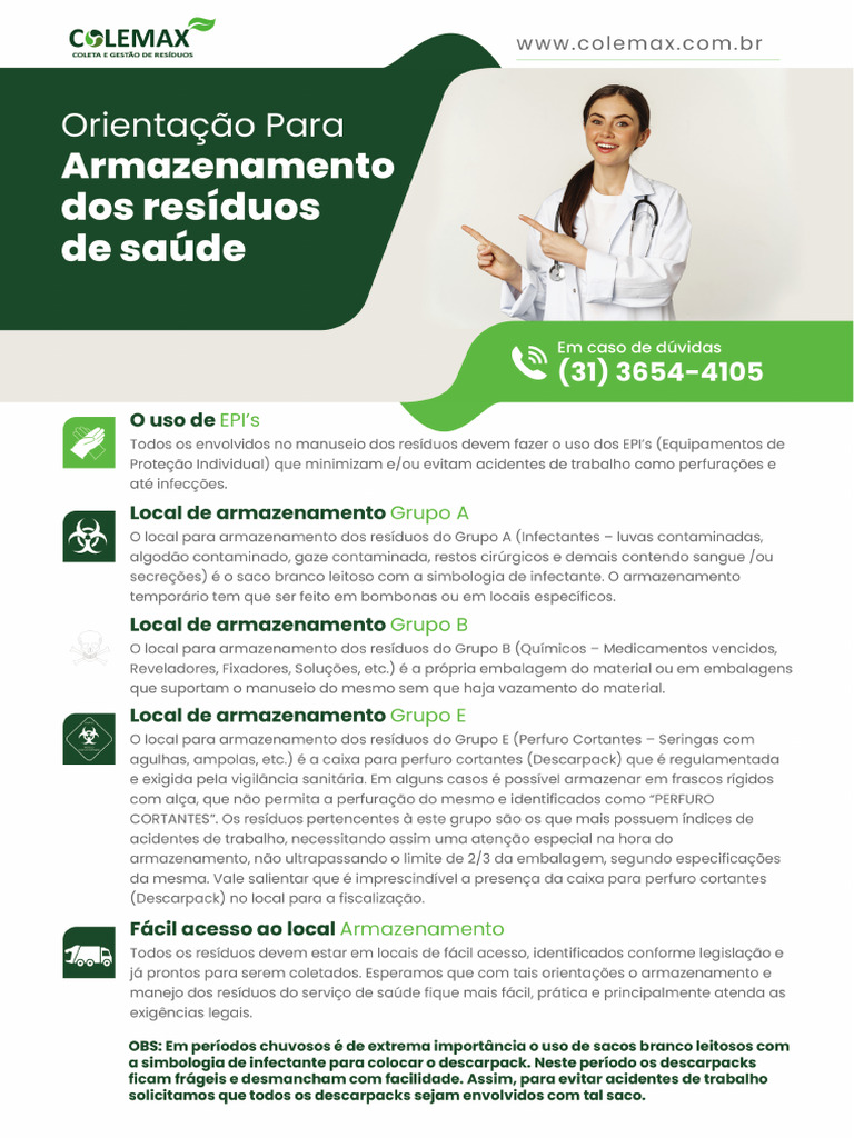 17 - Colemax - Orientacao para Armazenamento Dos Residuos de Saude | PDF