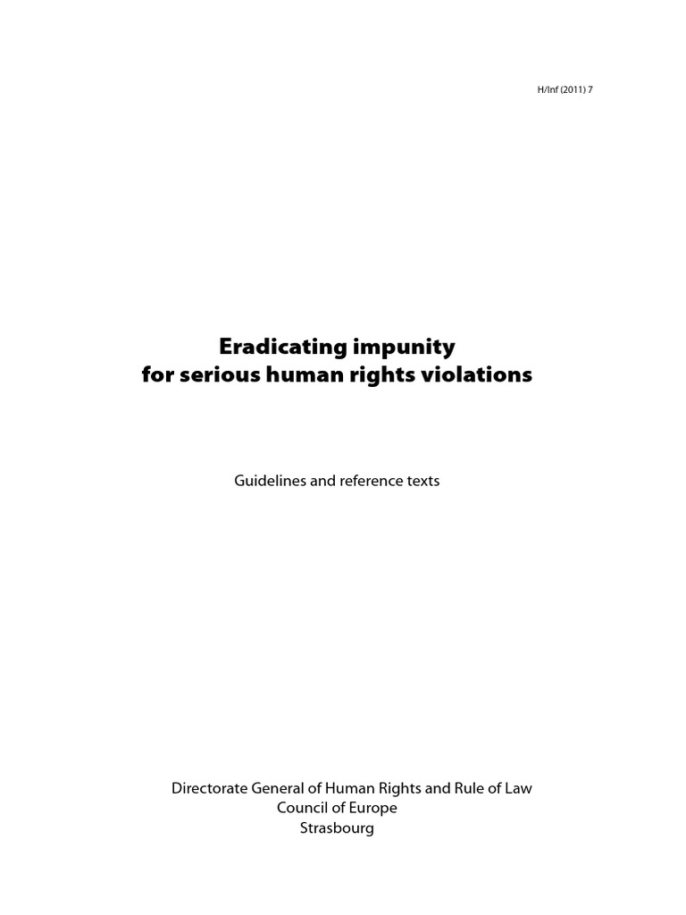Guidelines to Combat Human Rights Impunity | PDF | Detention ...