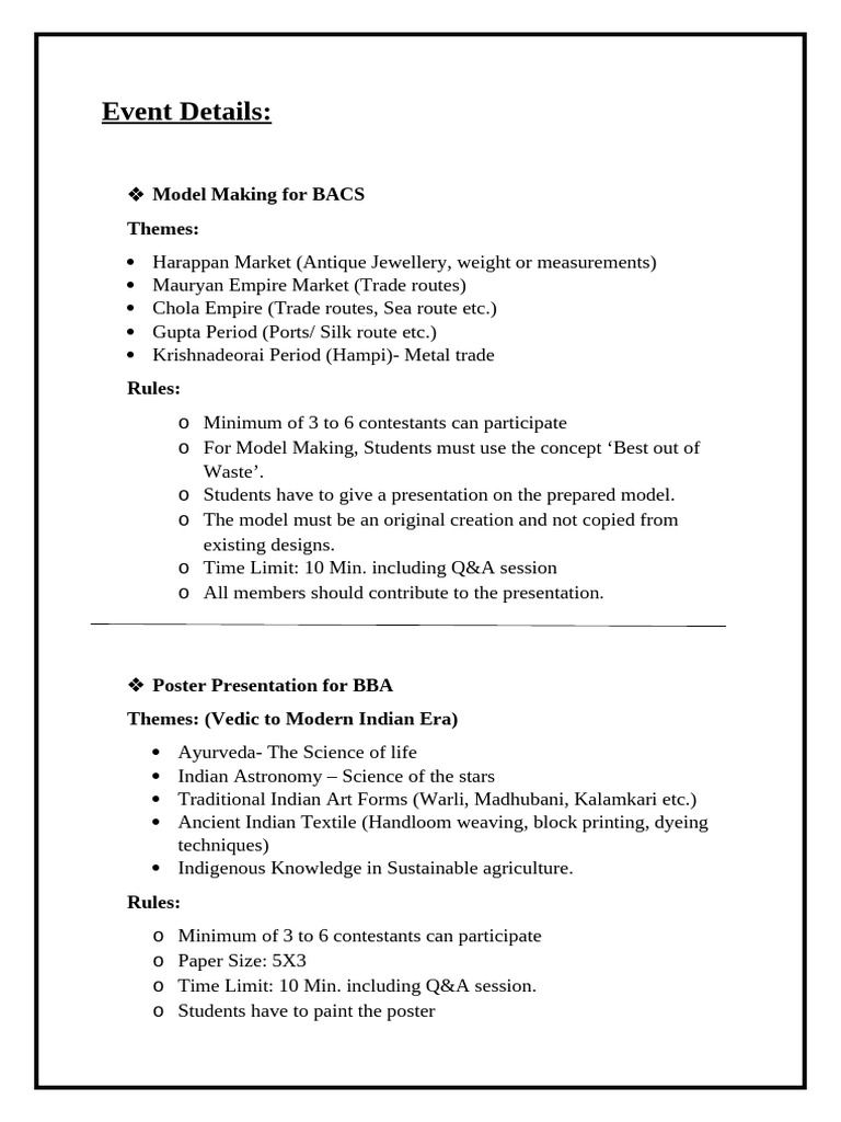 BACS Model and Presentation Competition | PDF