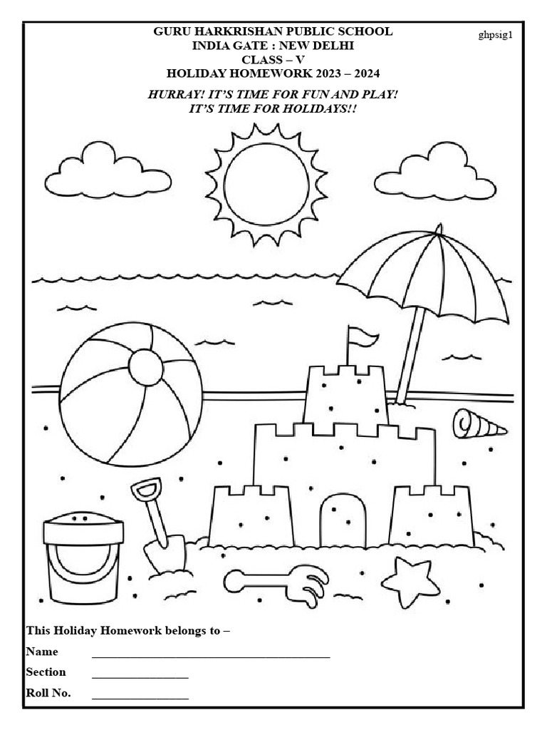 Holiday Homework for Class V 2023-24 | PDF | Temperature | Heat